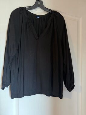 Old Navy Black Women's Long Sleeve Peasant Blouse Size Extra Large